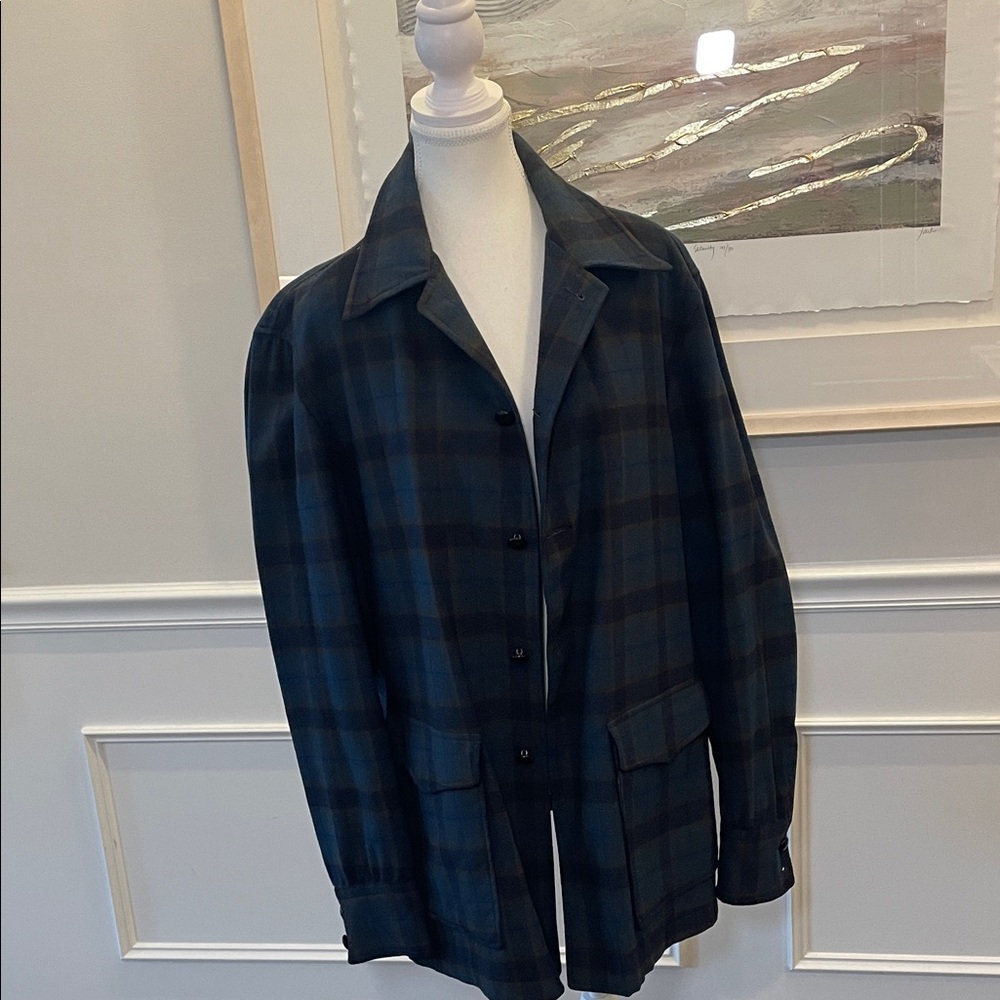 Pendleton Men's L Navy/Mustard Plaid Checkered Jacket Shacket